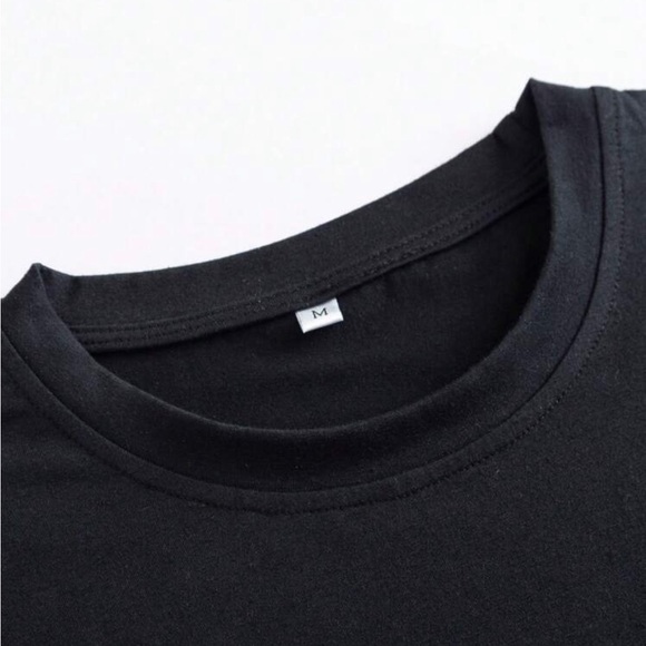 Luxe black cotton sequin lips design top - Picture 7 of 7